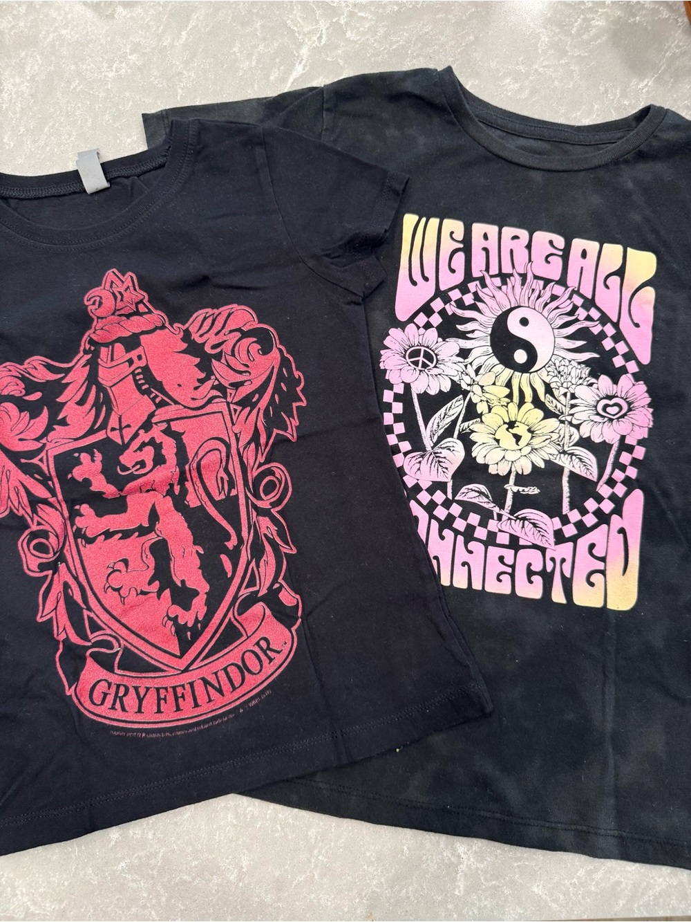Girls Graphic Tee Bundle Size M 7/8 Wonder Nation & Next Level Harry Potter